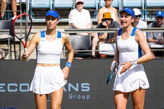 Tereza MIHALIKOVA SVK and Olivia NICHOLLS GBR are happy about their victory, Berlin Tennis Open by HYLO 2025, Berlin, LTTC Rot Weiß , 22 06 2025, Copyright: xClaudioxGärtnerx