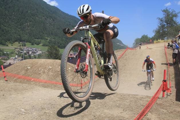 22nd June 2025, Val di Sole, Trentino, Italy; UCI Mountain Bike World Cup, Day 3; Luca SCHWARZBAUER (GER)  ActionPlus12804478 PierrexTeyssot