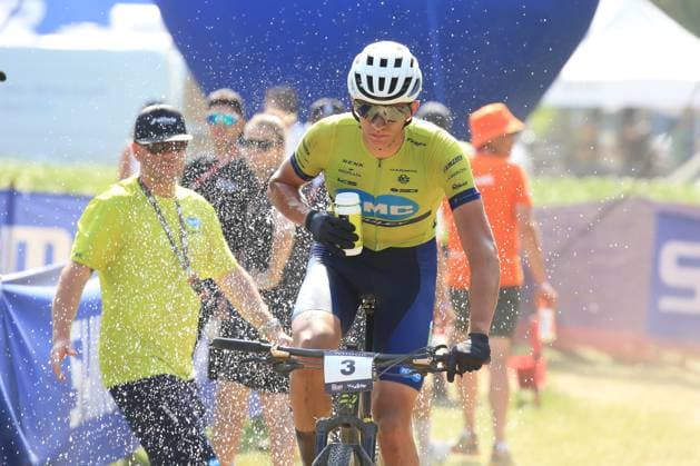 22nd June 2025, Val di Sole, Trentino, Italy; UCI Mountain Bike World Cup, Day 3; Rens Teunissen Van Manen (NED) wins the race  ActionPlus12804490 PierrexTeyssot