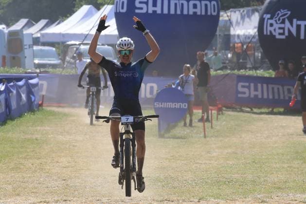 22nd June 2025, Val di Sole, Trentino, Italy; UCI Mountain Bike World Cup, Day 3; Benjamin Kruger (GER) finishes 3rd  ActionPlus12804492 PierrexTeyssot