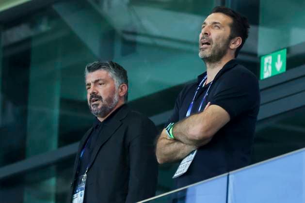 National coach Gennaro Gattuso Italy and Gianluigi Buffon Italy stand on the tribune, UEFA European Under 21 Championship 2025 Quarter Final, Germany v Italy, MOL ArÃ na on June 22, 2025 in Dunajska Streda, Slovakia Photo by Marco Steinbrenner DeFodi Images National coach Gennaro Gattuso Italy and Gianluigi Buffon Italy stand on the tribune, UEFA European Under 21 Championship 2025 Quarter Final, Germany v Italy, MOL ArÃ na, June 22, 2025 in Dunajska Streda, Slovakia Photo by Marco Steinbrenner DeFodi Images