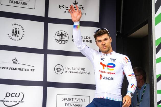 Copenhagen Sprint 2025, UCI World Tour cycling Copenhagen, Denmark. 22nd, June 2025. Emilien Jeanniere (TotalEnergies) seen on the podium at third place at the UCI World Tour race Copenhagen Sprint 2025. Denmark, Copenhagen  Copyright: xGonzalesxPhoto TobiasxJorgensenx
