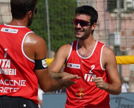 Volleyball World Beach Tour Futures Messina Ranghieri and Marchetto (ITA) play against Cottafava and Dal Corso (ITA) in the final for first place in the men s tournament in Messina, Italy, on June 22, 2025. Messina Italy  Copyright: xGabrielexMaricchiolox originalFilename:maricchiolo-volleyba250622_npNlf.jpg