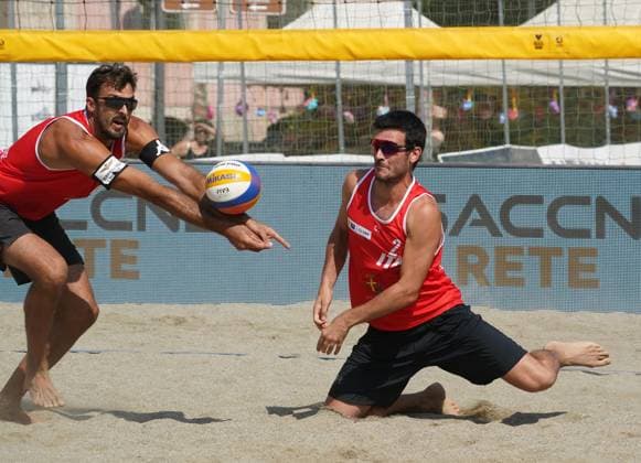 Volleyball World Beach Tour Futures Messina Ranghieri and Marchetto (ITA) play against Cottafava and Dal Corso (ITA) in the final for first place in the men s tournament in Messina, Italy, on June 22, 2025. Messina Italy  Copyright: xGabrielexMaricchiolox originalFilename:maricchiolo-volleyba250622_npFWs.jpg