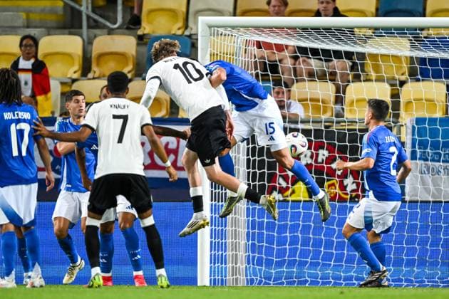 DUNAJSKA STREDA - Nick Woltemade of Germany U21, U 21 scores the 1-1 at the DAC Arena during the quarterfinal European Under-21 Championship game between Germany and Italy. ANP Hollandse Hoogte SOC 2025 xVIxANPxSportx xGerritxvanxKeulenxIVx 530322790 originalFilename: 530322790.jpg