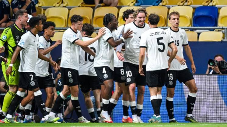 DUNAJSKA STREDA - Nick Woltemade of Germany U21, U 21 celebrates the 1-1 at the DAC Arena during the quarterfinal European Under-21 Championship game between Germany and Italy. ANP Hollandse Hoogte SOC 2025 xVIxANPxSportx xGerritxvanxKeulenxIVx 530322838 originalFilename: 530322838.jpg