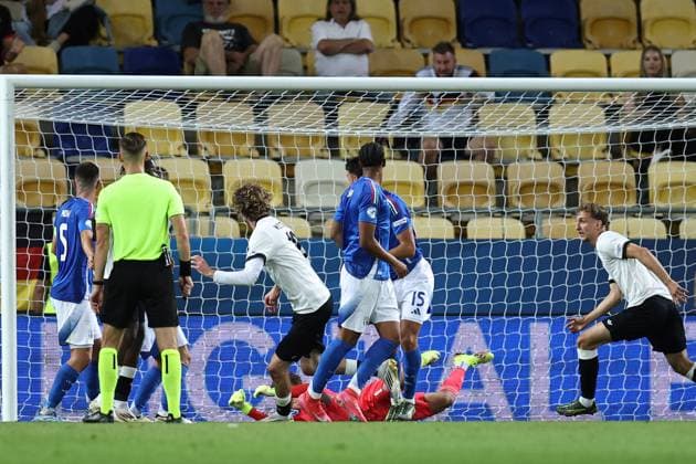 Mf Dunajska 22 06 2025 - Europeo U21, U 21 2025 Germania-Italia foto Michele Finessi Image nella foto: gol Nick Woltemade 