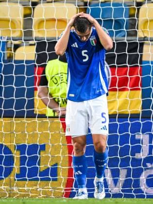 DUNAJSKA STREDA - Lorenzo Pirola of Italy U21, U 21 balks at the 2-1 in the DAC Arena during the under-21 European Championship, EM, Europameisterschaft quarterfinal duel between Germany and Italy. ANP Hollandse Hoogte SOC 2025 xVIxANPxSportx xGerritxvanxKeulenxIVx 530323991 originalFilename: 530323991.jpg