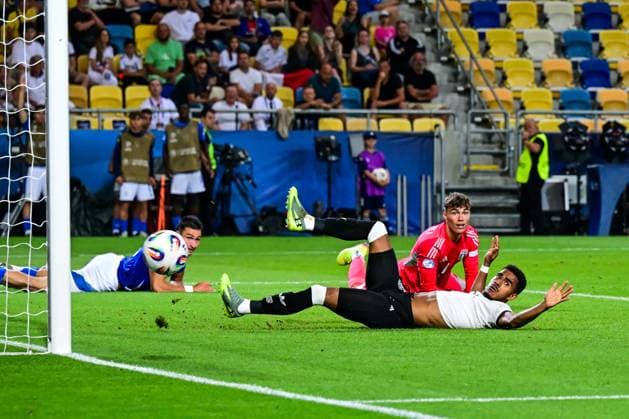 DUNAJSKA STREDA - Ansgar Knauff of Germany U21, U 21 at the DAC Arena during the quarterfinal European Championship, EM, Europameisterschaft under-21 game between Germany and Italy. ANP Hollandse Hoogte SOC 2025 xVIxANPxSportx xGerritxvanxKeulenxIVx 530324673 originalFilename: 530324673.jpg