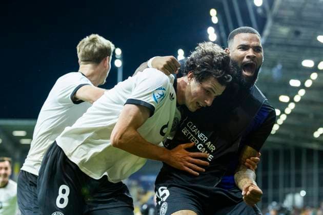 UEFA U21 European Championship, quarter-final Germany Italy 22 06 2025 Merlin Röhl Germany, 8 and Jamil Siebert Germany, 15 cheer after scoring the 3 2 goal during the UEFA U21 European Championship quarter-final match Germany Italy, on 22 06 2025, DAC Arena, Dunajska Streda, Slovakia Copyright: xBEAUTIFULxSPORTS Meuselx