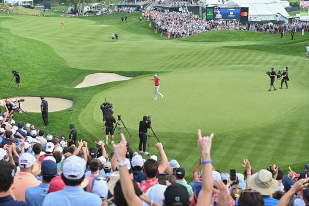 June 22, 2025: Keegan Bradley reacts after making birdie on the 18 hole to win the 2025 the Travelers Golf Championship in Cromwell, Connecticut. CSM Cromwell USA - ZUMAc04_ 20250622_zma_c04_112 Copyright: xGregoryxVasilx