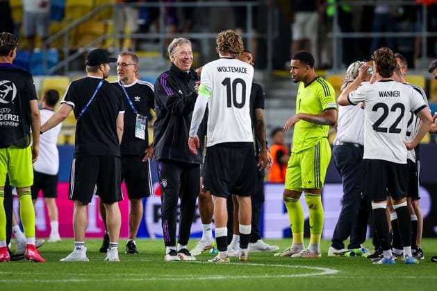 GERMANY U21, U 21 - ITALY U21 Nick Woltemade of Germany during the UEFA European Under-21 Championship 2025 Quarterfinal football match between Germany U21 and Italy U21. Stadium DAC Arena (MOL Arena), Dunajska Streda, Slovakia, June 22, 2025. Photo by Branislav Racko Copyright: xx 080A4960