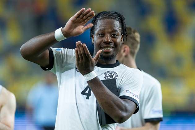 UEFA U21 European Championship, quarter-final Germany Italy 22 06 2025 Bright Arrey Mbi Germany, 4 at the UEFA U21 European Championship quarter-final match Germany Italy, on 22 06 2025, DAC Arena, Dunajska Streda, Slovakia Copyright: xBEAUTIFULxSPORTS Meuselx