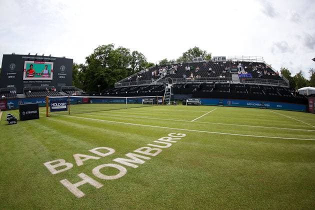 Bad Homburg on 23 06 2025 Womens Tennis Tournament WTA 500 Bad Homburg Open powered by Solarwatt 2025 v l , symbol photo, symbol image Center Court, interior view, lettering BAD HOMBURG Copyright: JoaquimxFerreira