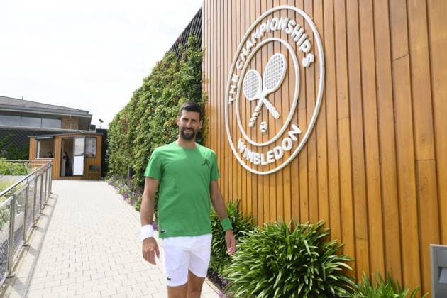 Ahead of Wimbledon Tennis Championships LONDON, UNITED KINGDOM - JUNE 23: Serbian tennis player Novak Djokovic is seen as he attends grass practice courts ahead of the Wimbledon tennis championships held at the All England Lawn Tennis and Croquet Club in London, United Kingdom on June 23, 2025. Ray Tang Anadolu London United Kingdom. Editorial use only. Please get in touch for any other usage.  Copyright: x2025xAnadoluxRayxTangx