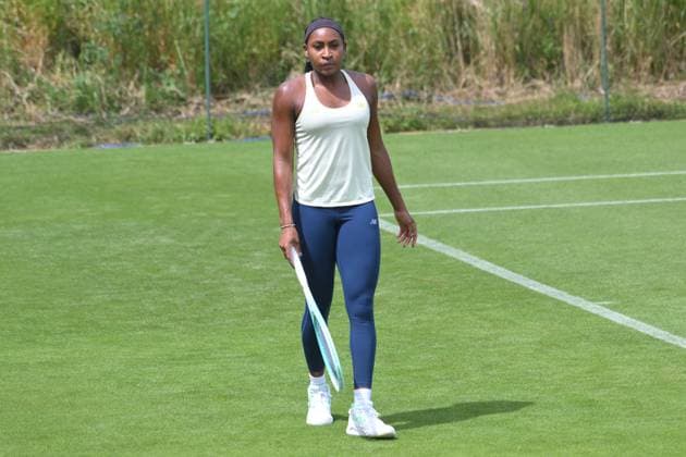 Wimbledon Tennis Championships - Practice Day LONDON, UNITED KINGDOM - June 23: American tennis player Coco Gauff plays on the grass practice courts ahead of the Wimbledon tennis championships held at the All England, All England Lawn Tennis and Croquet Club in London, United Kingdom on June 23, 2025. Ray Tang Anadolu London United Kingdom. Editorial use only. Please get in touch for any other usage.  Copyright: x2025xAnadoluxRayxTangx