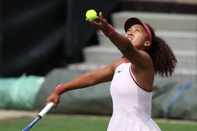 Bad Homburg on 23 06 2025 Tennis Womens Tournament WTA 500 Bad Homburg Open powered by Solarwatt 2025 Match Naomi Osaka JPN vs Olga Danilovic SER v l , Naomi Osaka JPN makes a serve Copyright: JoaquimxFerreira