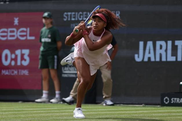 Bad Homburg on 23 06 2025 Womens Tennis Tournament WTA 500 Bad Homburg Open powered by Solarwatt 2025 Match Naomi Osaka JPN vs Olga Danilovic SER v l , Naomi Osaka JPN plays the ball, focused , concentrated Copyright: JoaquimxFerreira