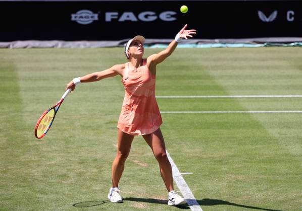 23rd June 2025; Devonshire Park, Eastbourne, East Sussex, England; Lexus International Eastbourne, Day 1; Tomova (BUL) serves to Anastasia Pavlyuchenkova  ActionPlus12804744 HongboxChen