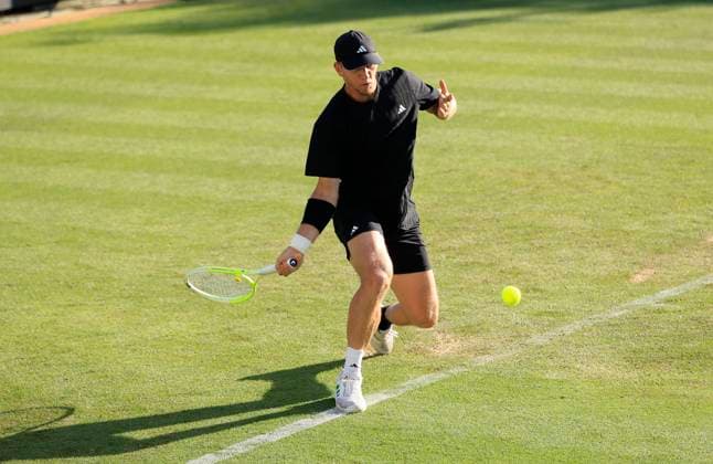 23rd June 2025; Devonshire Park, Eastbourne, East Sussex, England; Lexus International Eastbourne, Day 1; Alejandro Davidovich Fokina (ESP) plays a forehand against Chun Hsin Tseng (TPE)  ActionPlus12804905 HongboxChen