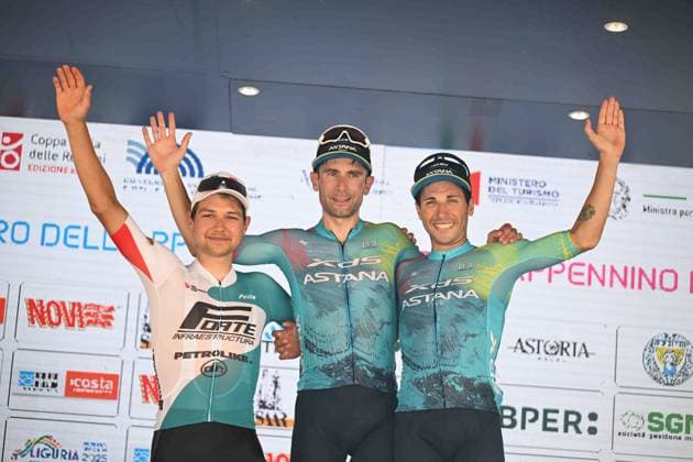 24-06-2025 Giro Dell Appennino; 2025, Xds - Astana; 2025, Petrolike; Ulissi, Diego; Ponomar, Andrii; Velasco, Simone; Genova; 