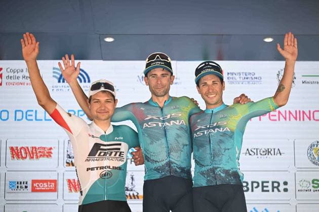24-06-2025 Giro Dell Appennino; 2025, Xds - Astana; 2025, Petrolike; Ulissi, Diego; Ponomar, Andrii; Velasco, Simone; Genova; 