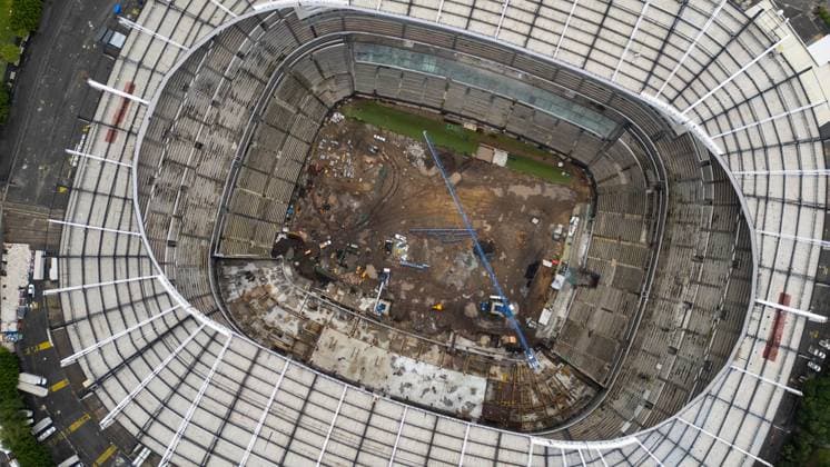 Football, construction work at the Aztec Stadium in Mexico City