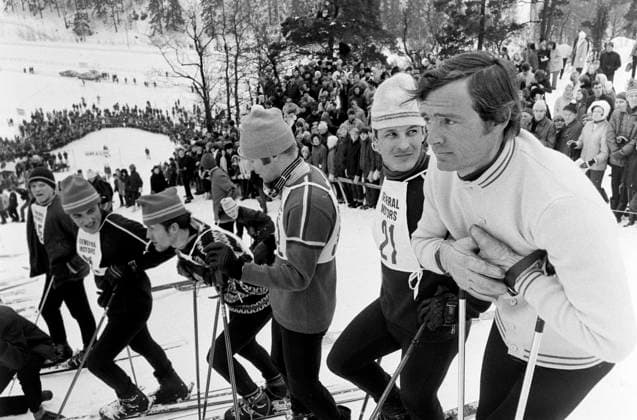 690223 Alpint: Olympiske Mästaren Jean-Claude Killy, Frankrike som vann samtliga tre guldmedaljer, slalom, storslalom och störtlopp i OS i Grenoble 1968 pa besök i Sverige. *** 690223 Alpine Olympic Champion Jean Claude Killy, France who won all three gold medals, slalom, giant slalom and downhill at the 1968 Grenoble Olympics on a visit to Sweden  Copyright: BILDBYRAN BB690223BB004