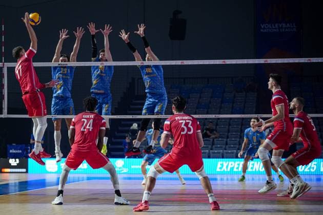 Volleyball - FIVB Men s Volleyball Nations League - Ukraine - France - 25.06.2025 Tupchii, Koval, Poluian Bulgaria Copyright: xYulianxTodorovx