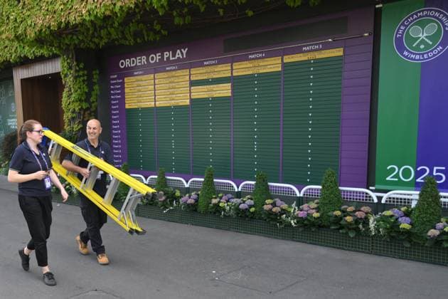 Wimbledon Tennis Championships - Practice Day LONDON, UNITED KINGDOM - JUNE 25: Preparations continue ahead of the Wimbledon tennis championships at All England, All England Lawn Tennis and Croquet Club in London, United Kingdom on June 25, 2025. Ray Tang Anadolu London United Kingdom. Editorial use only. Please get in touch for any other usage.  Copyright: x2025xAnadoluxRayxTangx