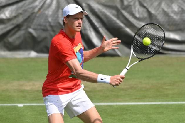 Wimbledon Tennis Championships - Practice Day LONDON, UNITED KINGDOM - JUNE 25: Italian tennis player Janick Sinner plays on the grass practice courts ahead of the Wimbledon tennis championships held at the All England, All England Lawn Tennis and Croquet Club in London, United Kingdom on June 25, 2025. Ray Tang Anadolu London United Kingdom. Editorial use only. Please get in touch for any other usage.  Copyright: x2025xAnadoluxRayxTangx