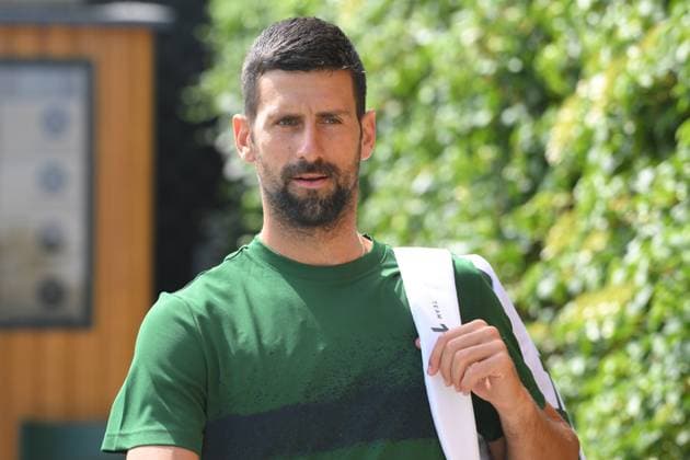 Wimbledon Tennis Championships - Practice Day LONDON, UNITED KINGDOM - JUNE 25: Serbian tennis player Novak Djokovic plays on the grass practice courts ahead of the Wimbledon tennis championships held at the All England, All England Lawn Tennis and Croquet Club in London, United Kingdom on June 25, 2025. Ray Tang Anadolu London United Kingdom. Editorial use only. Please get in touch for any other usage.  Copyright: x2025xAnadoluxRayxTangx