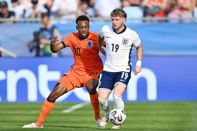 BRATISLAVA - (l-r) Antoni Milambo of Holland U21, U 21 Harvey Elliot of England U21 at the National Football Stadium during the under-21 European Championship, EM, Europameisterschaft semifinal between Young England and Young Orange. ANP xVIxANPxSportx xxANPxIVx 530483951 originalFilename: 530483951.jpg
