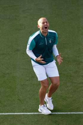 25th June 2025; Devonshire Park, Eastbourne, East Sussex, England; Lexus International Eastbourne, Day 3; Daniel Evans (GBR) celebrates his win over Tommy Paul (USA)  ActionPlus12805516 HongboxChen