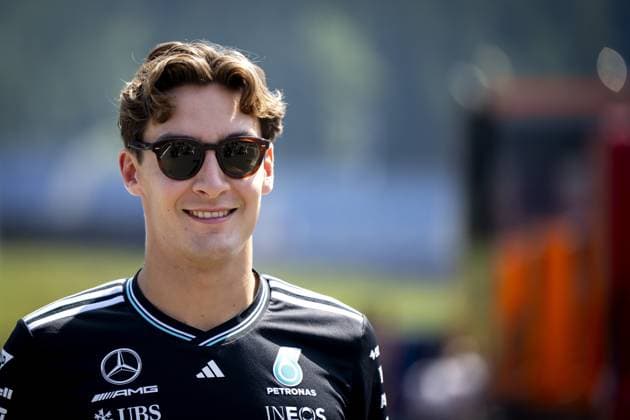 SPIELBERG - George Russell (Mercedes) arrives at the Red Bull Ring race track for the media day ahead of the Austrian Grand Prix. ANP SANDER KING xVIxANPxSportx xxANPxIVx 530516420 originalFilename: 530516420.jpg