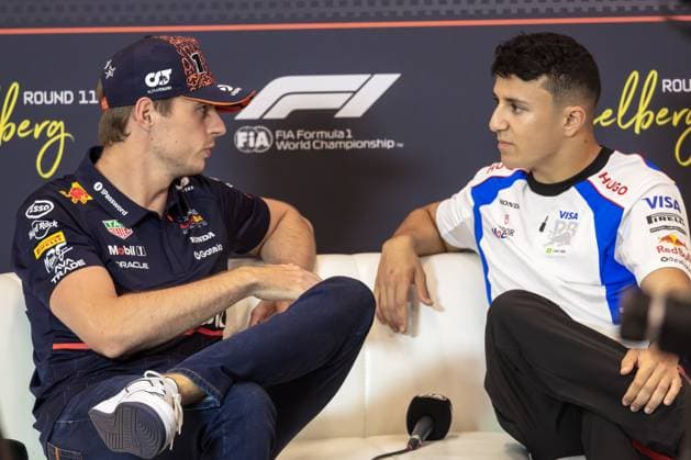2025 Formula One Austrian Grand Prix Red Bull Ring, Spielberg, Austria. 26.June.2025; Max Verstappen and Isack Hadjar attend press conference, PK, Pressekonferenz during Formula One Austrian Grand Prix Spielburg Red Bull Ring Austria Copyright: xJayxHiranox