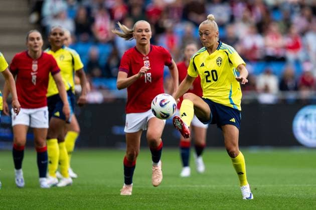 250626 Hanna Bennison of Sweden during the international friendly football match between Norway and Sweden on June 26, 2025 in Oslo Photo Mathias Bergeld BILDBYRAN code MB VG0773 bbeng fotboll football soccer fotball träningslandskamp privatlandskamp landskamp international friendly norge norway sweden sverige dam  Copyright: MATHIASxBERGELD BB250626MB036