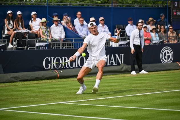 Holger Rune playing against Jack Draper during The Giorgio Armani Tennis Classic at the Hurlingham Club, London, UK on 26 June 2025. Copyright: xPhilxHutchinsonx 43550100