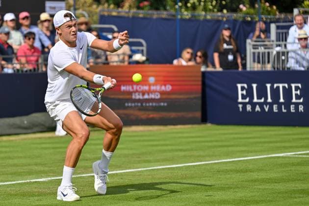 Holger Rune playing against Jack Draper during The Giorgio Armani Tennis Classic at the Hurlingham Club, London, UK on 26 June 2025. Copyright: xPhilxHutchinsonx 43550121
