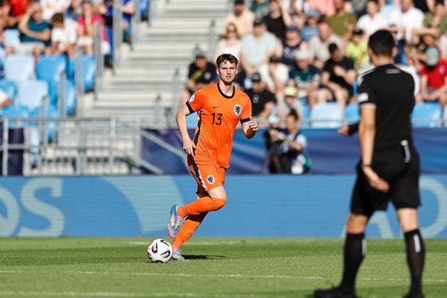 Rav van den Berg (NED), JUNE 25, 2025 - Football Soccer : UEFA European Under-21 Championship 2025 Slovakia Semi-finals match between Under-21 England 2-1 Under-21 Netherlands at the National Football Stadium in Bratislava, Slovakia. Noxthirdxpartyxsales  aflo_296041280