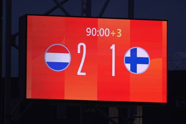 LEEUWARDEN , 26-06-2025 , Kooi Stadium , season 2025 2026 , friendly football , Netherlands - Finland (women), score board final score 2-1 Netherlands - Finland (women)  x29904695x Copyright: