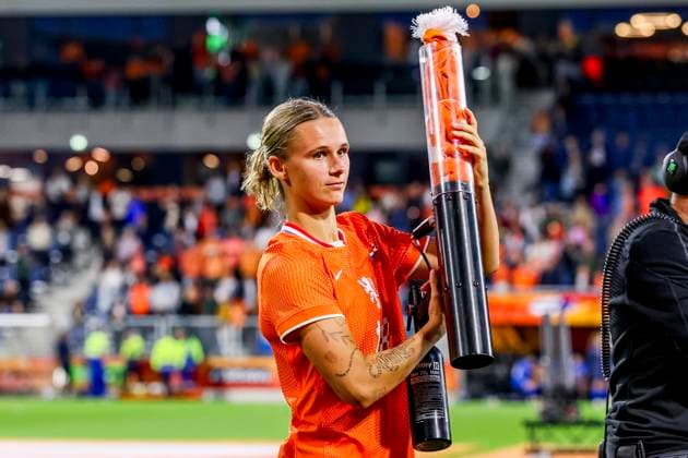 Kerstin Casparij of the Netherlands looks on Netherlands v Finland, , Netherlands v Finland, Kooi Stadion, June 26, 2025, Leeuwarden, Netherlands.