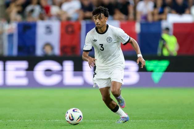 Nathaniel Brown (Germany) kontrolliert den Ball, UEFA European Under-21 Championship 2025 Semi-Final, Germany v France, KoÅ¡icka futbalova arÃ na am 25. June 2025 in Kaschau, Slowakei. (Foto von Marco Steinbrenner DeFodi Images) Nathaniel Brown (Germany) controls the ball, UEFA European Under-21 Championship 2025 Semi-Final, Germany v France, KoÅ¡icka futbalova arÃ na, June 25, 2025 in KoÅ¡ice, Slovakia. (Photo by Marco Steinbrenner DeFodi Images) *** Nathaniel Brown Germany controls the ball, UEFA European Under 21 Championship 2025 Semi Final, Germany v France, Koöice, Slovakia Photo by Marco Steinbrenner DeFodi Images Nathaniel Brown Germany controls the ball, UEFA European Under 21 Championship 2025 Semi Final, Germany v France, Koöice, Slovakia Photo by Marco Steinbrenner DeFodi Images