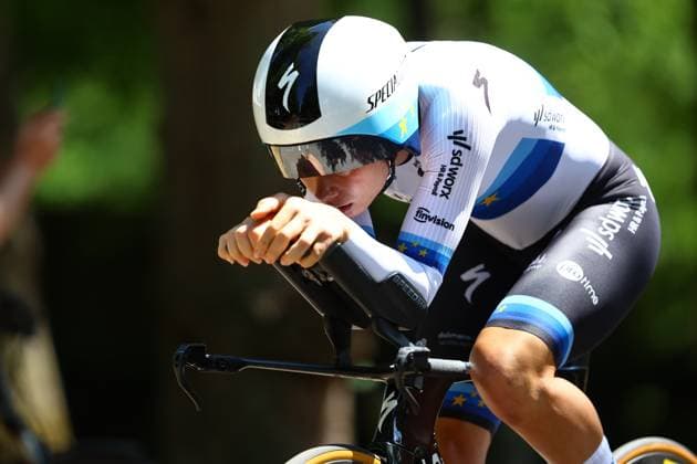 Belgian Lotte Kopecky of SD Worx-Protime pictured in action during the women s elite individual time trial of the Belgian Cycling Championships, 20,1km, in Brasschaat, on Friday 27 June 2025. DAVIDxPINTENS  x127920087x