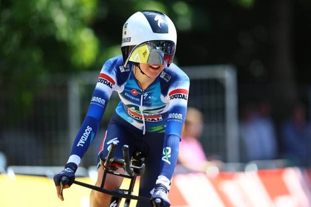 Belgian Lore De Schepper of AG Insurance-Soudal Team pictured in action during the women s elite individual time trial of the Belgian Cycling Championships, 20,1km, in Brasschaat, on . DAVIDxPINTENS  x127921670x