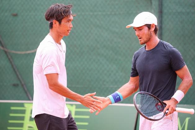 George Goldhoff and Ray Ho during 2025 ATP, Tennis Herren Challenger Milano, International Tennis match in Milan, Italy, June 27 2025  Copyright: xRobertaxCorradin IPAxSportx xipa-agency.netx xx IPA_59545704 IPA_Agency_IPA59545704