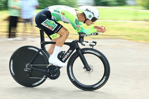 Belgian Jelle Vermoote of Wagner Bazin WB pictured in action during the men s elite individual time trial of the Belgian Cycling Championships, 40,2km, in Brasschaat, on Friday 27 June 2025. DAVIDxPINTENS  x127927072x