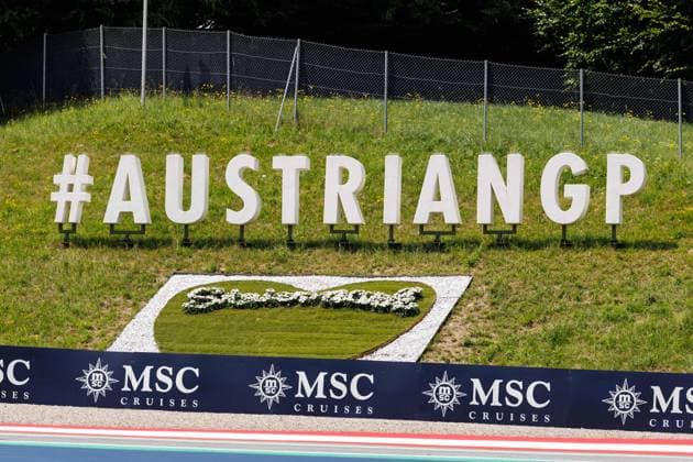 AustrianGP lettering on the slope, Austrian Grand Prix, motorsport, Formula 1, 2025 season, 27 06 2025 Austrian Grand Prix, motorsport, Formula 1, 2025 season, 27 06 2025 Copyright: xEibner-Pressefoto AlexanderxNeisx EP_ANS