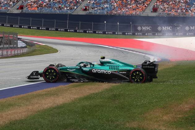 27 06 2025, Red Bull Ring, Spielberg, Formula 1 Austrian Grand Prix 2025 , pictured spinning Fernando Alonso ESP , Aston Martin Aramco Cognizant Formula One Team Photo by Alessandro Martellotta Hasan Bratic DeFodi Images