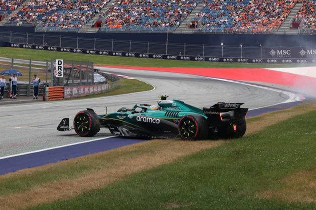 27 06 2025, Red Bull Ring, Spielberg, Formula 1 Austrian Grand Prix 2025 , pictured spinning Fernando Alonso ESP , Aston Martin Aramco Cognizant Formula One Team Photo by Alessandro Martellotta Hasan Bratic DeFodi Images